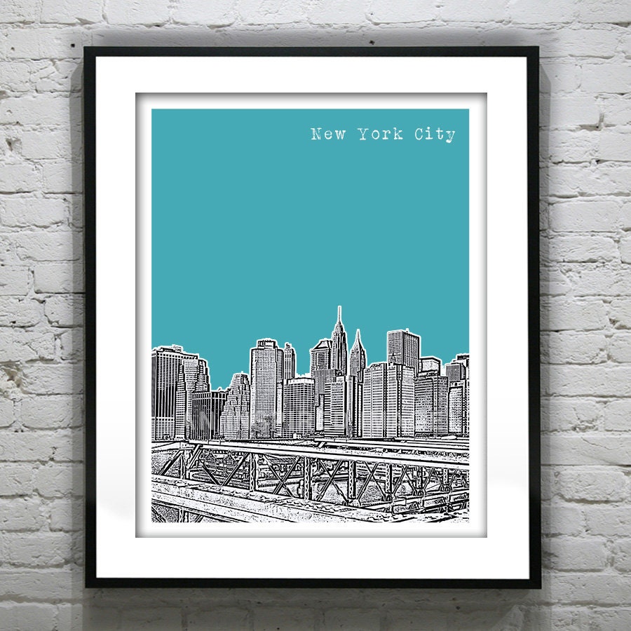 New York City Skyline Poster Art Print New York NYC