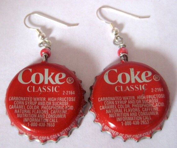 Items Similar To Bottle Cap Earrings Bl Bud Light Lime Coke Smirnoff Coca Cola Upcycle On Etsy 4245