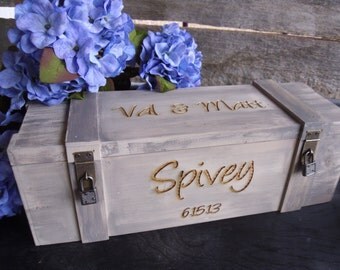 Wedding Wine Box, Rustic Wedding Wine Box, Wine Box, Anniversary Gift, Wedding Gift, Love Letter Box, Wine Ceremony