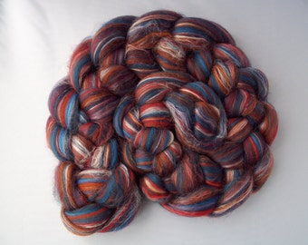 Rainbow Spinning Fiber- Merino, Tussah Silk Blend, 100g / 3.5oz