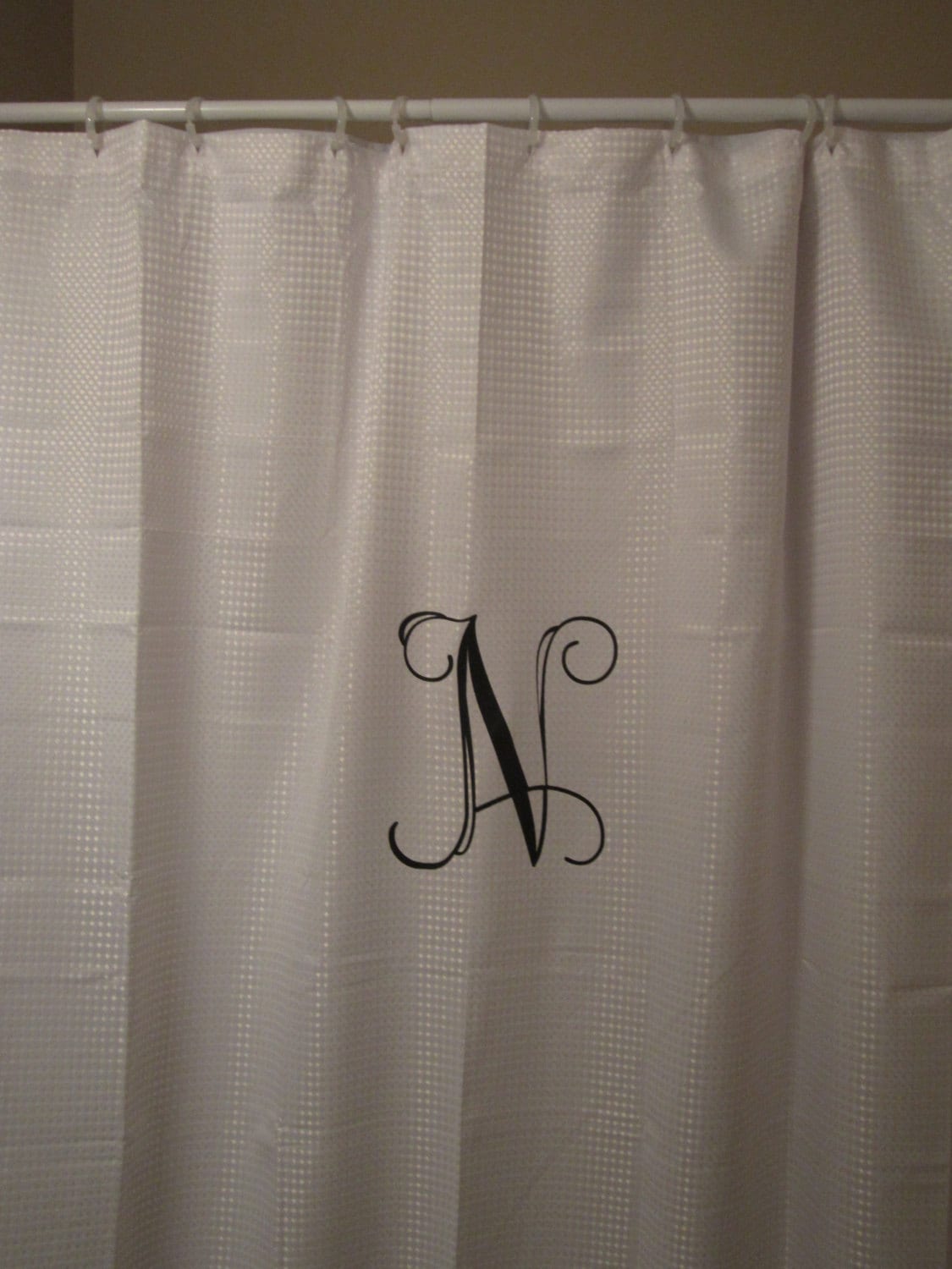 monogram shower curtain