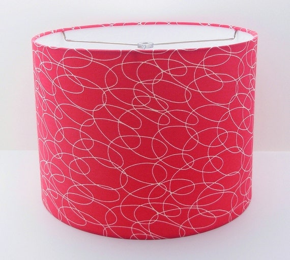 RED LAMPSHADE Drum Shade Lamp Shade Home Decor Table Lamp 12