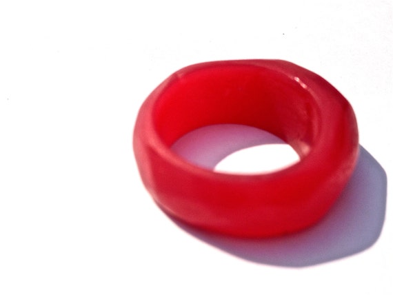 Merlot Red Umi Ring, Faceted Resin
