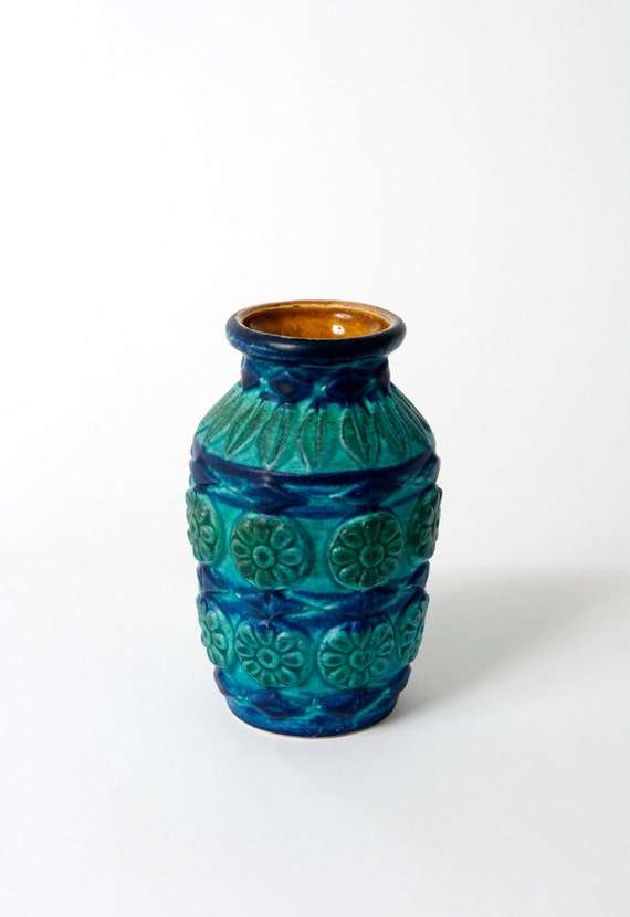 vintage vase bay west germany retro art pottery 60s