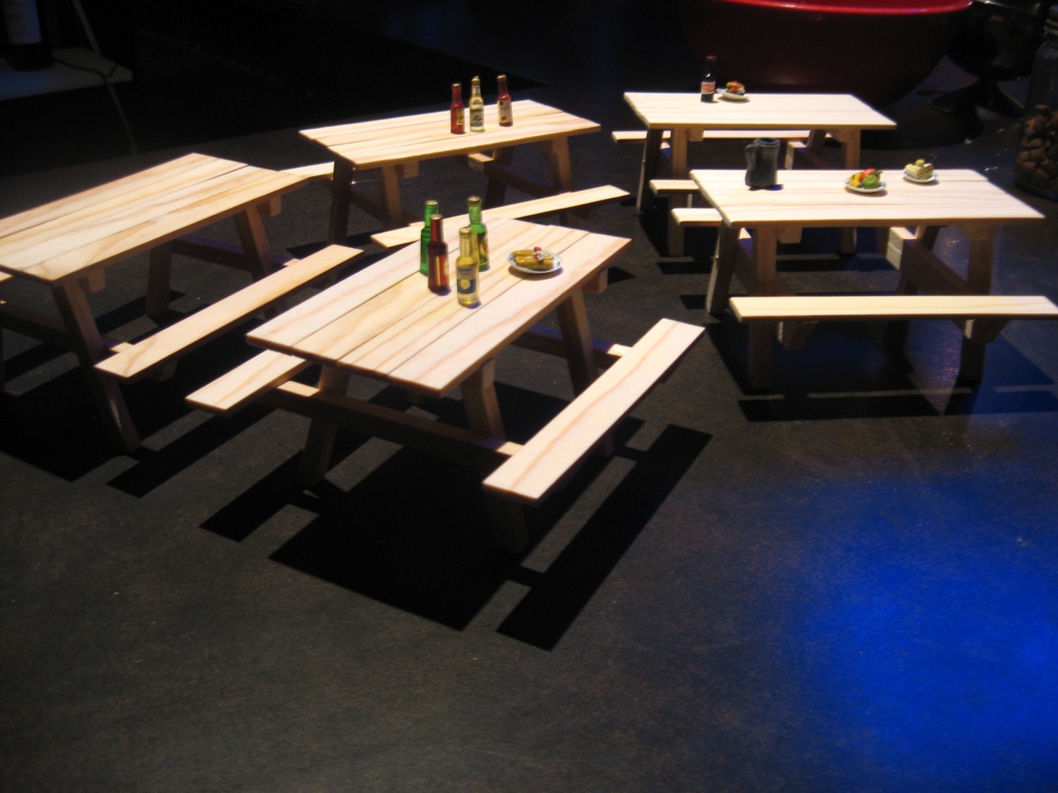 112 miniature wood picnic tables