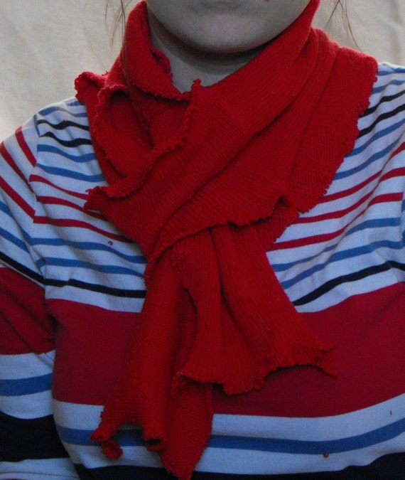 upcycled sweater scarf with free mittens by ReDreamJean on Etsy