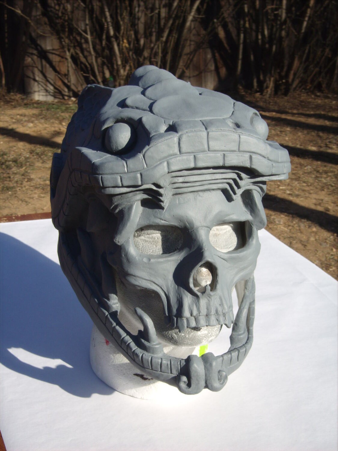 Quetzalcoatl cast resin snake skull mask blank by