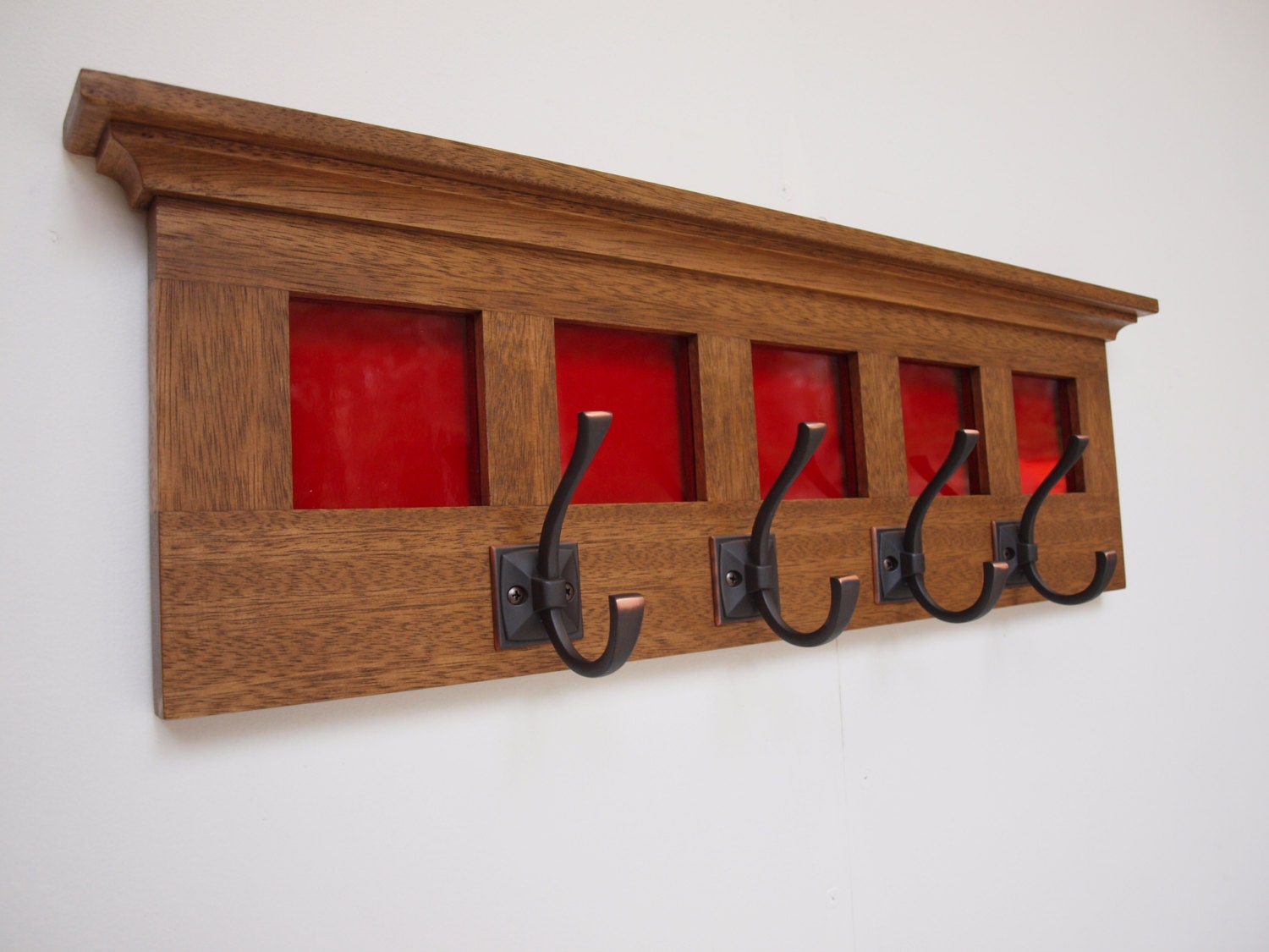 Stained Glass Coat Rack by ELEMENTSofIRONnWOOD on Etsy