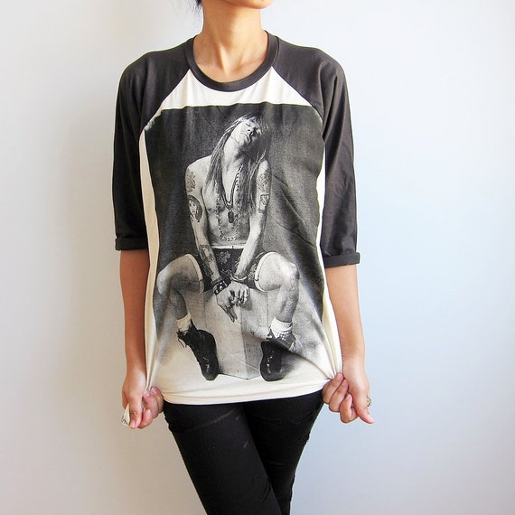 Items similar to Axl Rose Guns n Roses T Shirt Baseball Tee Shirt Long Sleeve Men Women TShirt 