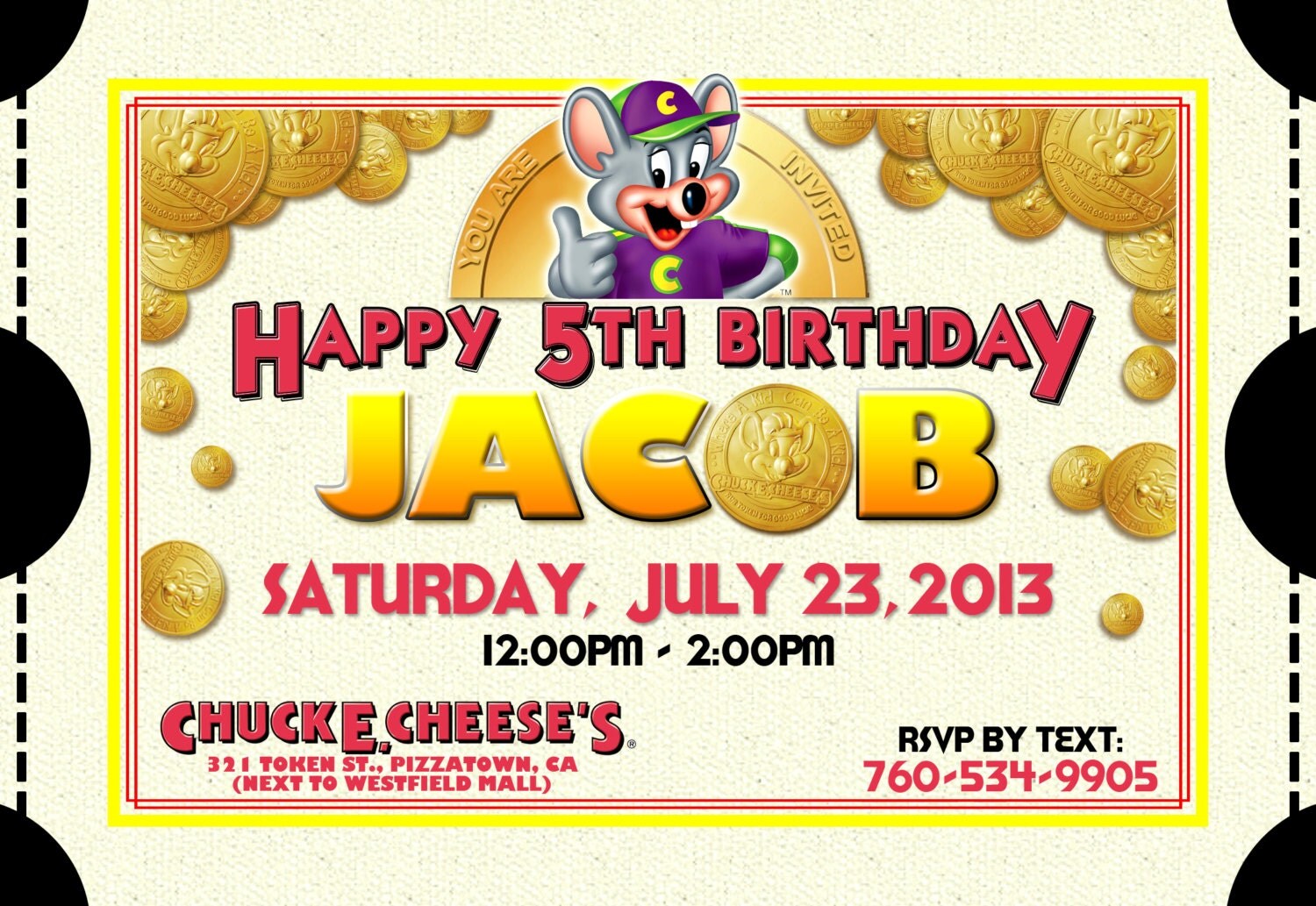 Chuck E Cheese Invitations 7