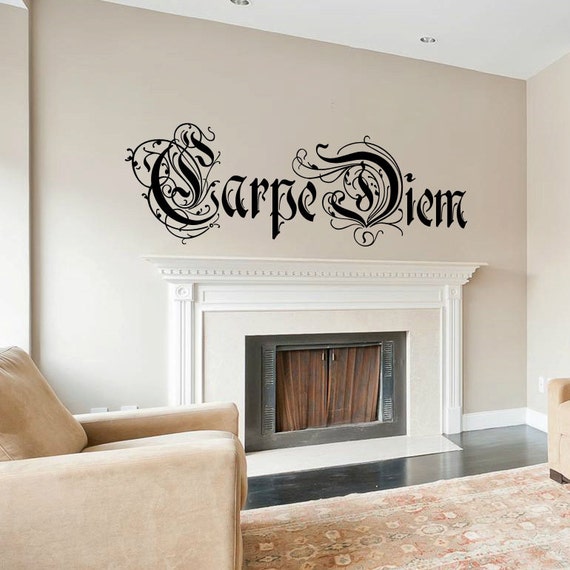 Quote Carpe Diem Wall Decal Cute Vinyl Sticker Home ArtsWall