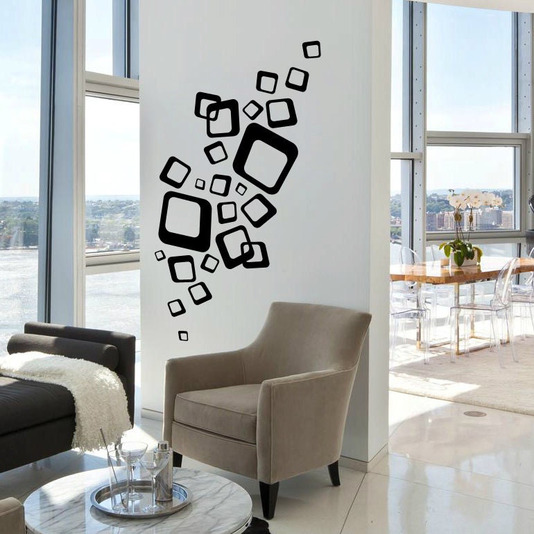 Retro Wall Decal Cute Vinyl Sticker Home abstract by piksyprint