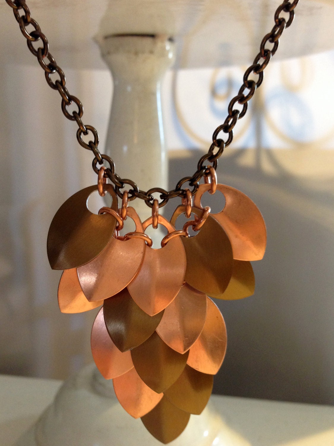 Scale mail Necklace Copper & Bronze Chainmaille Chain Mail