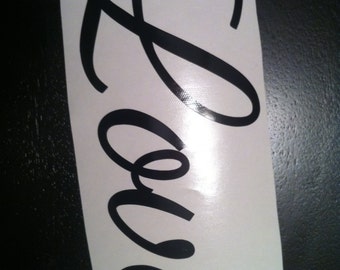 7x3 Black Love Vinyl Decal