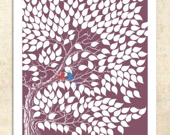 Tree guest book, 303 guest sign in 20X30, Wedding Guest Sign In Trees, MODERN KEEPSAKE, Personalized Prints, 131