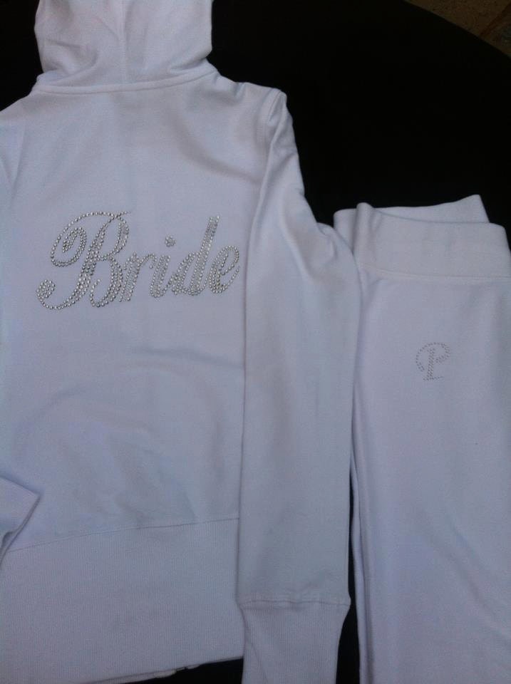 Wedding Day Sweatsuit with Custom Rhinestone by Preparewear