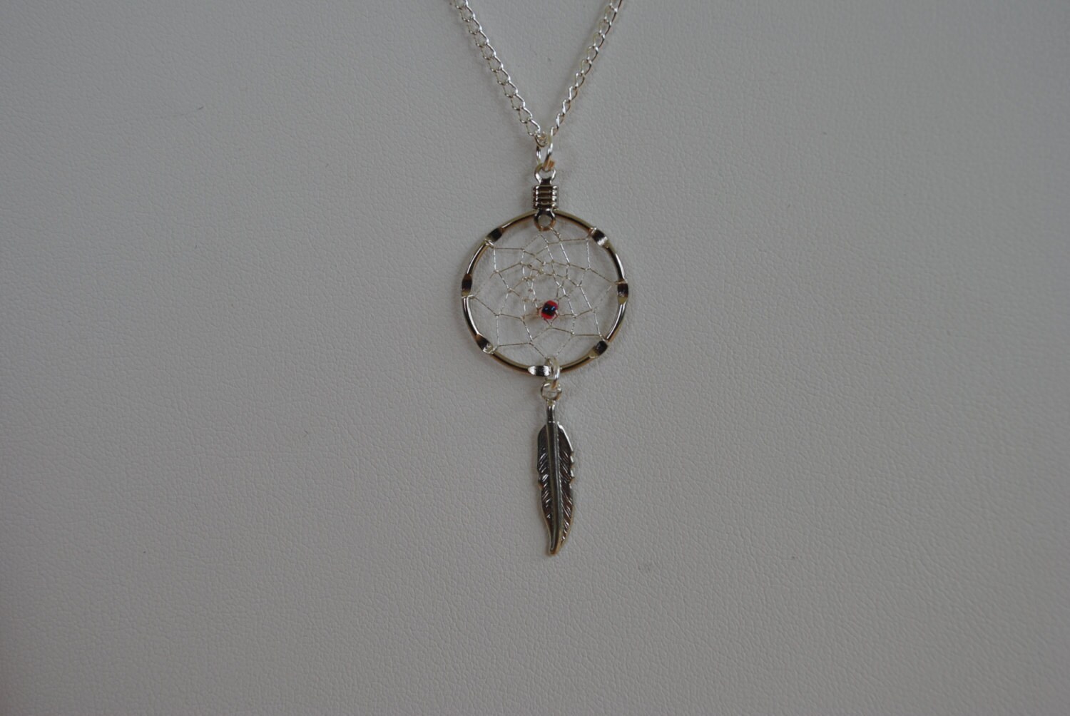 Handmade Silver Dream Catcher Necklace with by OriginalsByCathy