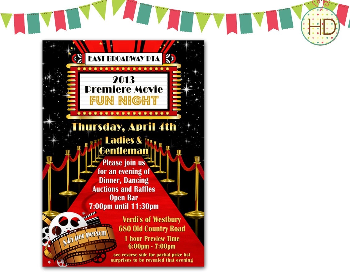 Hollywood Theme Invitations 9