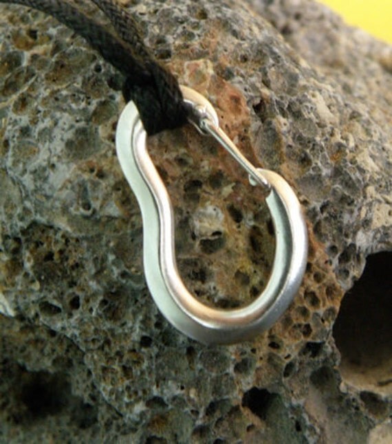 Climbing Carabiner Necklace Sterling Silver Climbing Necklace Rock