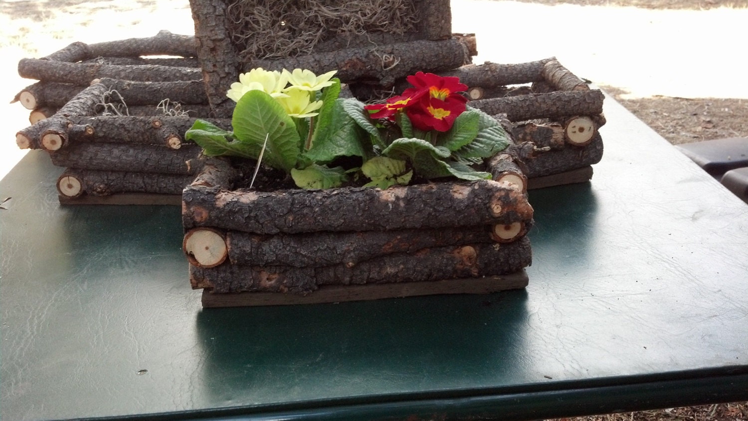 Rustic wood planter boxes. Do not come by WillowTreeWoodwork