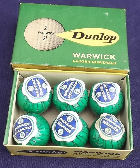 Vintage Golf Wrapped Dunlop Warwick Golf Balls in Box Half a