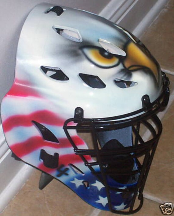 Airbrushed Eagle American Flag Catchers Helmet by tonysairbrush