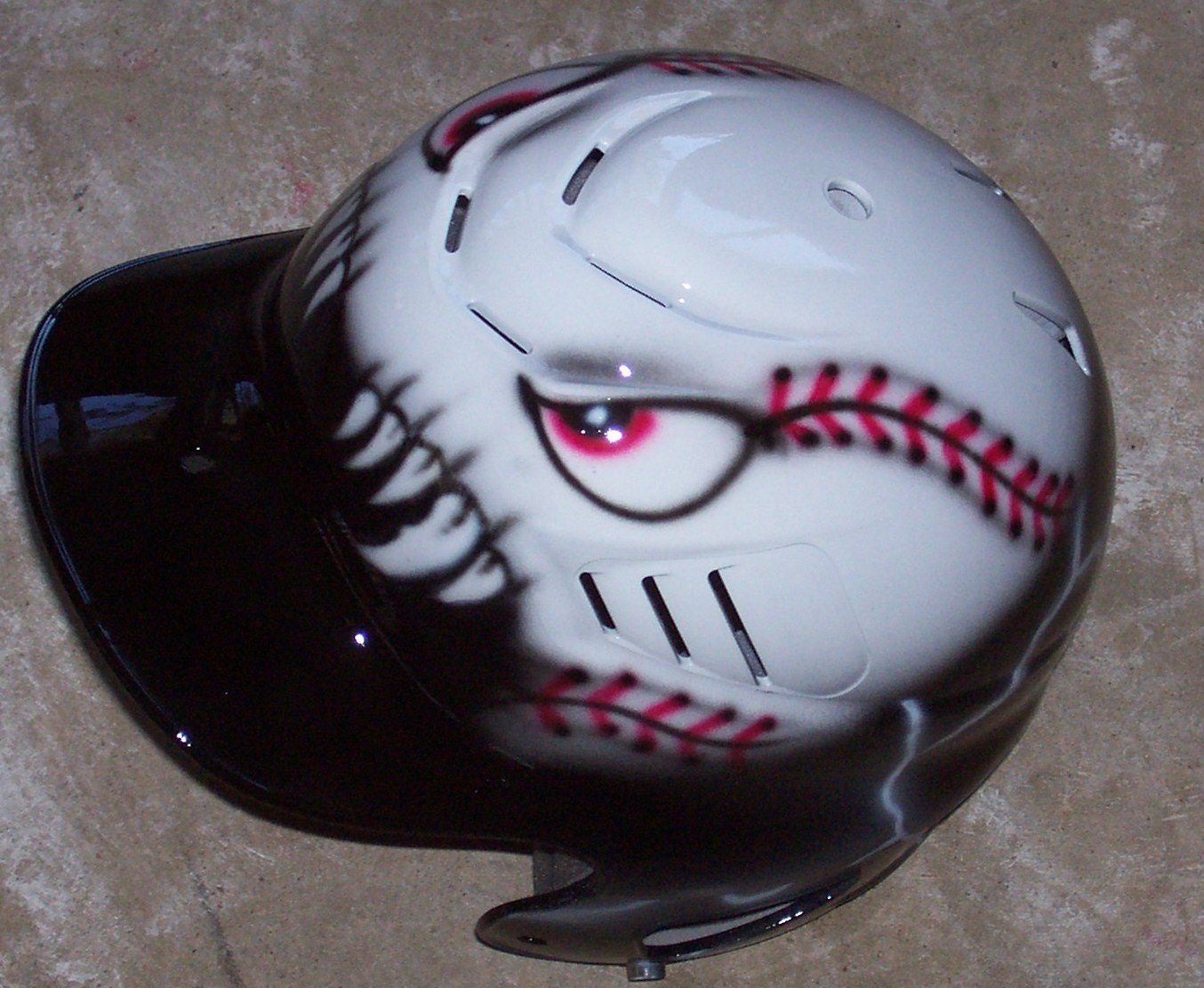 Airbrushed Batting Helmet Mean Baseball New Personalized