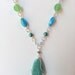 Sea Nymph - Wire Wrapped Sea Green Agate Pendant Necklace