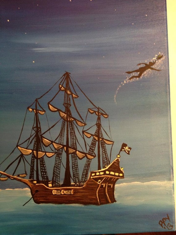  Pirate Ship with Peter Pan with Tinkerbell flying off