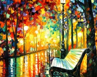 Modern Art Abstract Painting On Canvas By Leonid Afremov - She Left... Size: 30" X 36" Inches (75 cm x 90 cm)