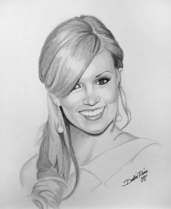 Items similar to Carrie Underwood Portrait Pencil Drawing ...