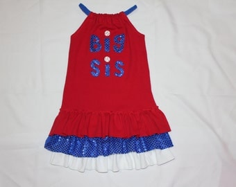 Big Sis/Lil Sis baseball ruffle dress