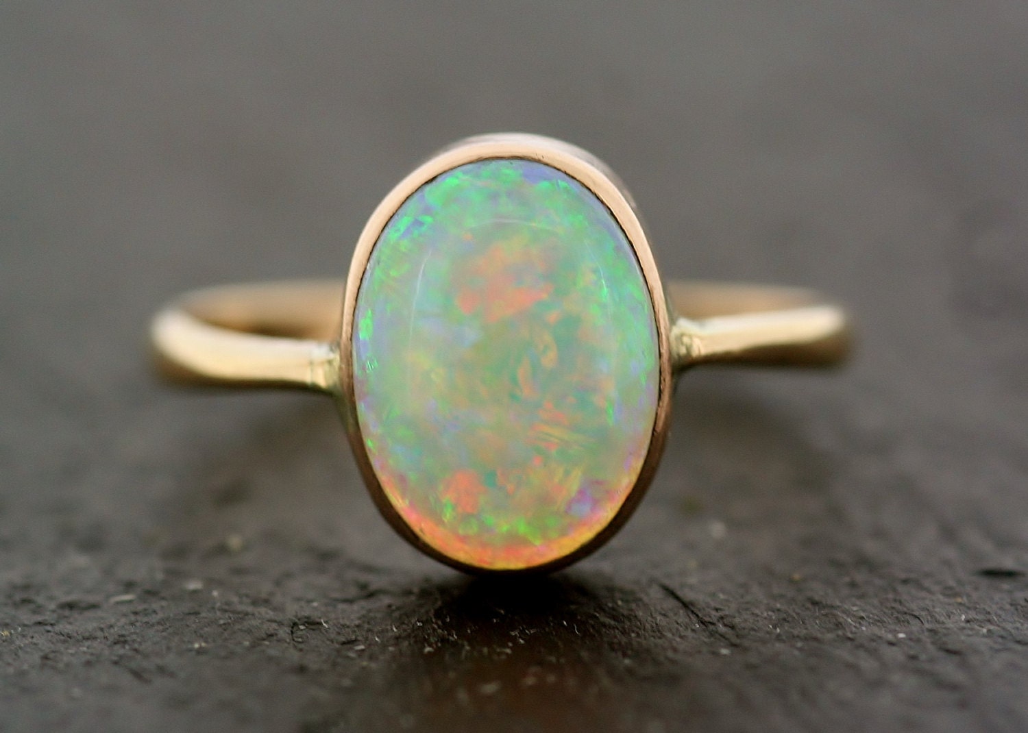 Antique Opal Ring Vintage Opal 9ct Gold Ring