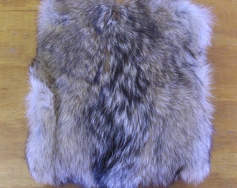 Coyote Fur Pillow with Black Color Deer Leather Back