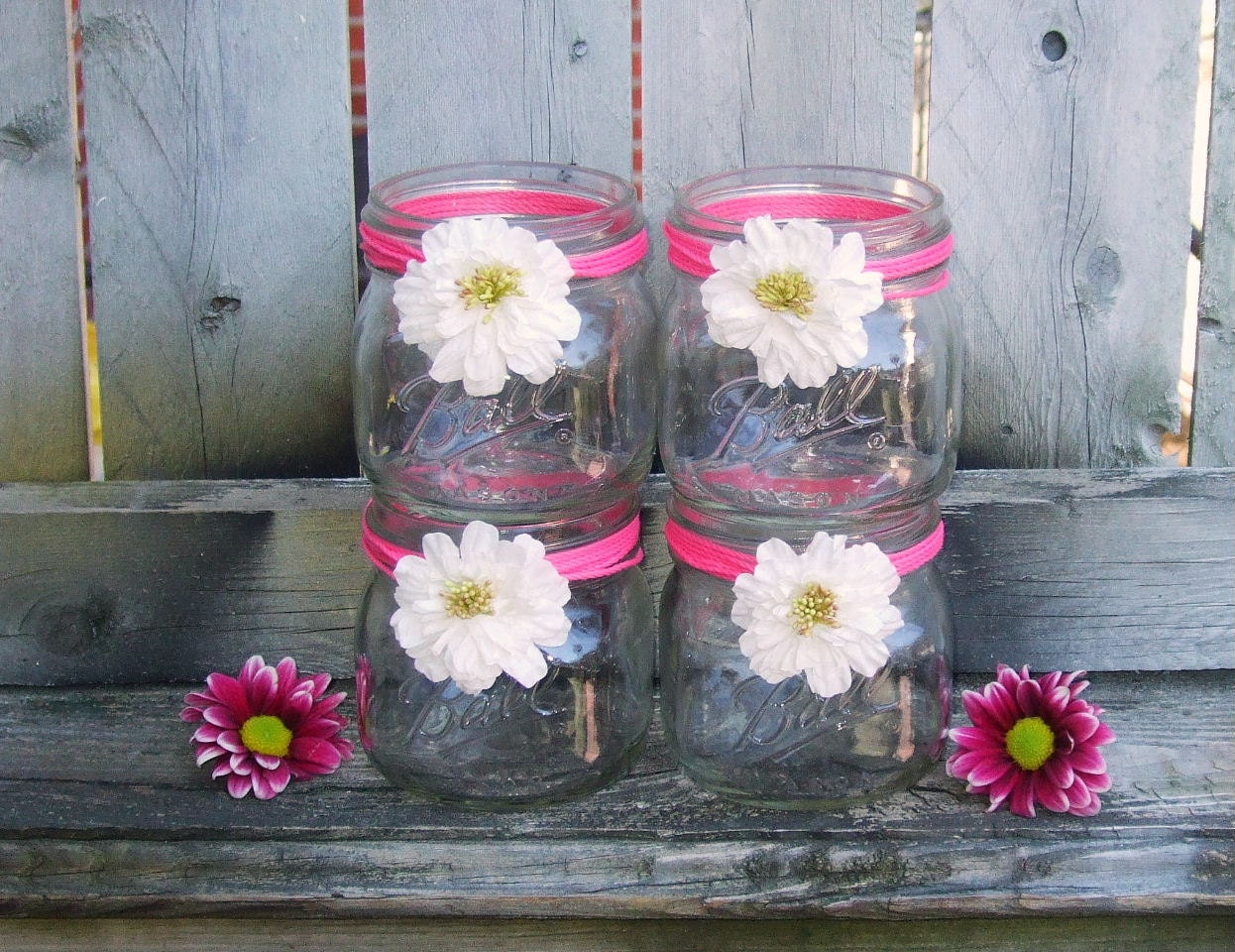 Mason Jar Decor / Wedding Candle Holder / Rustic Wedding