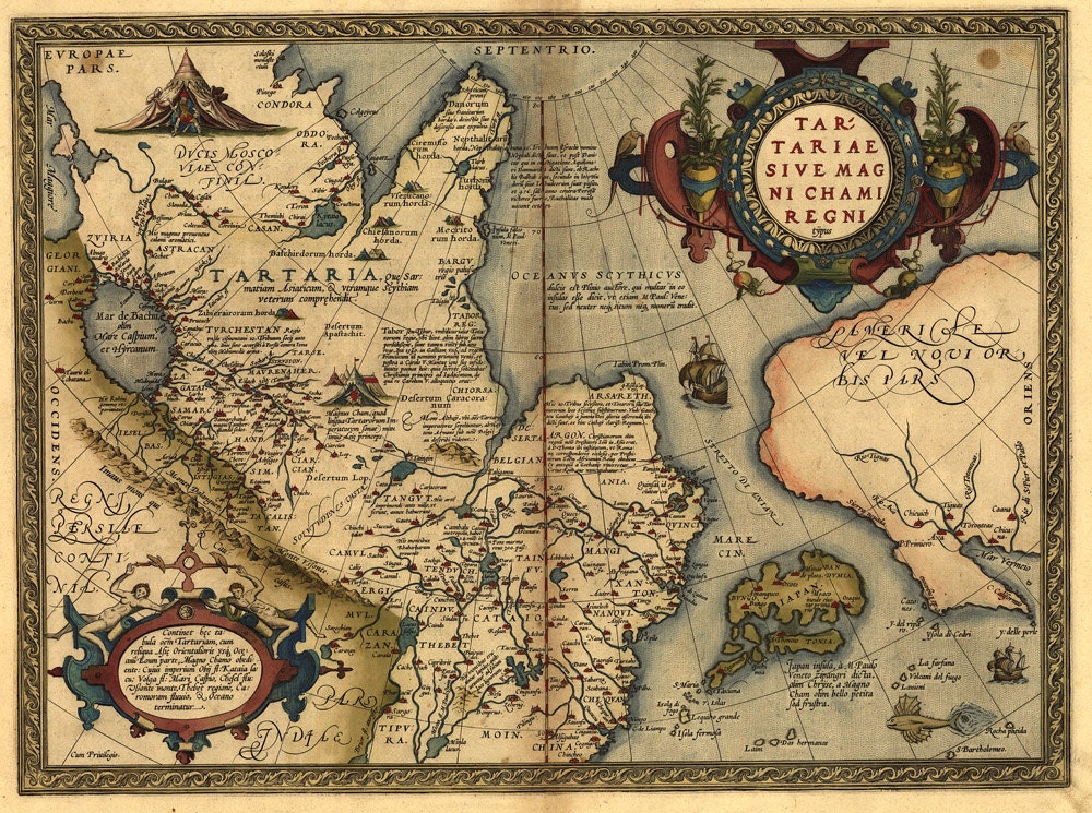 Old Map of Tartaria Ortelius 1570