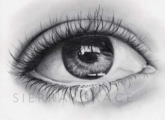 Items similar to Realistic Eye Drawing - Print on Etsy