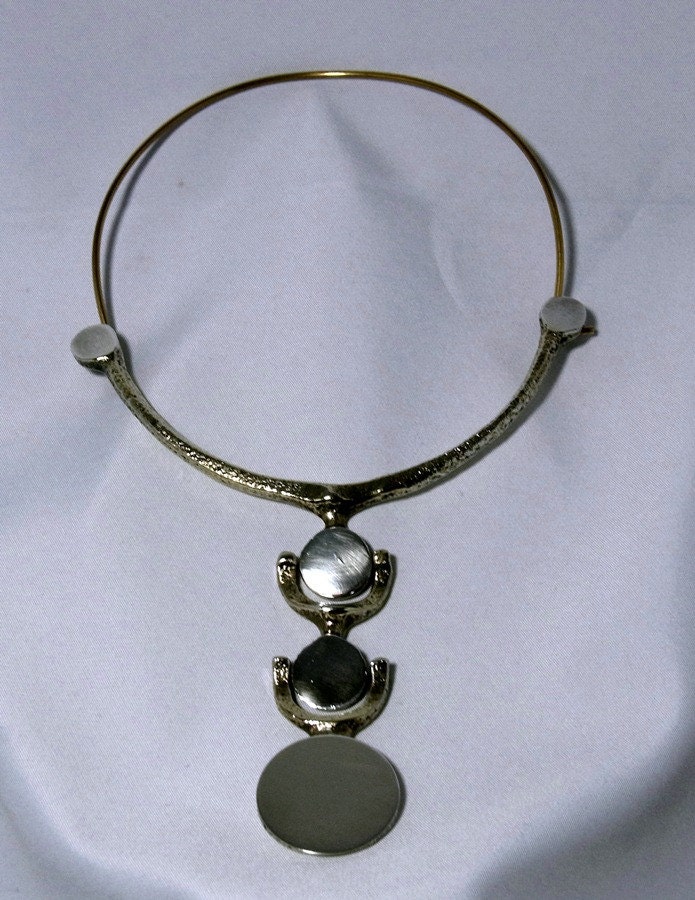 Vintage Jacob Hull Denmark modernist designer necklace from