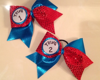 3 inch Thing 1 and Thing 2 bows
