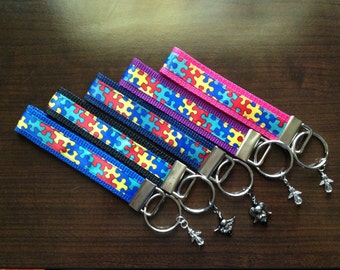 Autism Awareness Key Chain Wristlet