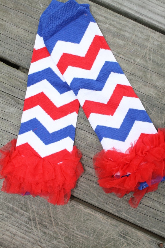 Red White Blue Chevron Leg Warmers Infant Leg by SweetCarolinesBtq
