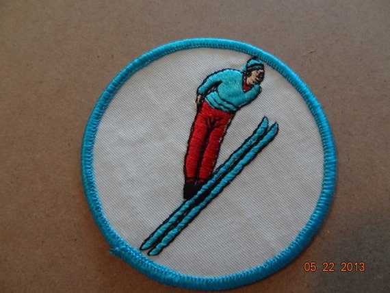 1970's Vintage Sew On Patch SKIING Vintage by FortWorthFlair