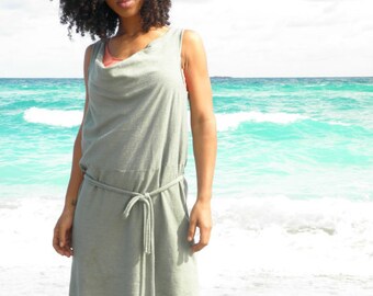 The Goddess mini dress. Organic hemp jersey.