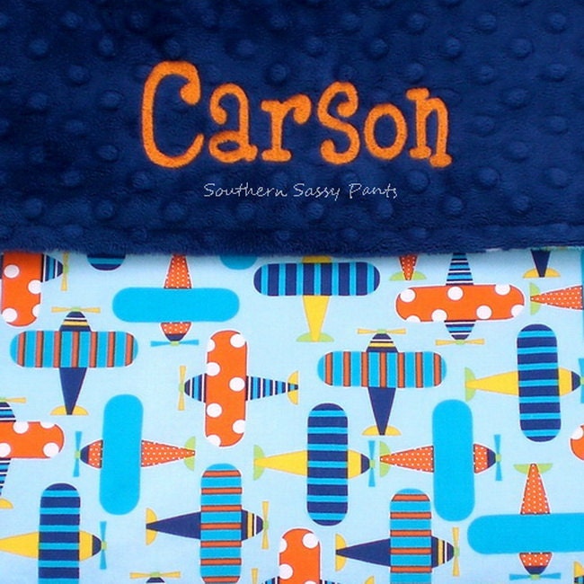 Personalized Baby Boy Blanket Minky Baby Blanket for Baby