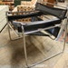 REDUCED Wassily Wasilly Chair Chrome Black Leather Like Mid Century Modern Style 1960s Retro Side Chair