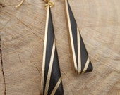 Deco Inspired Earrings - Ebony and Brass