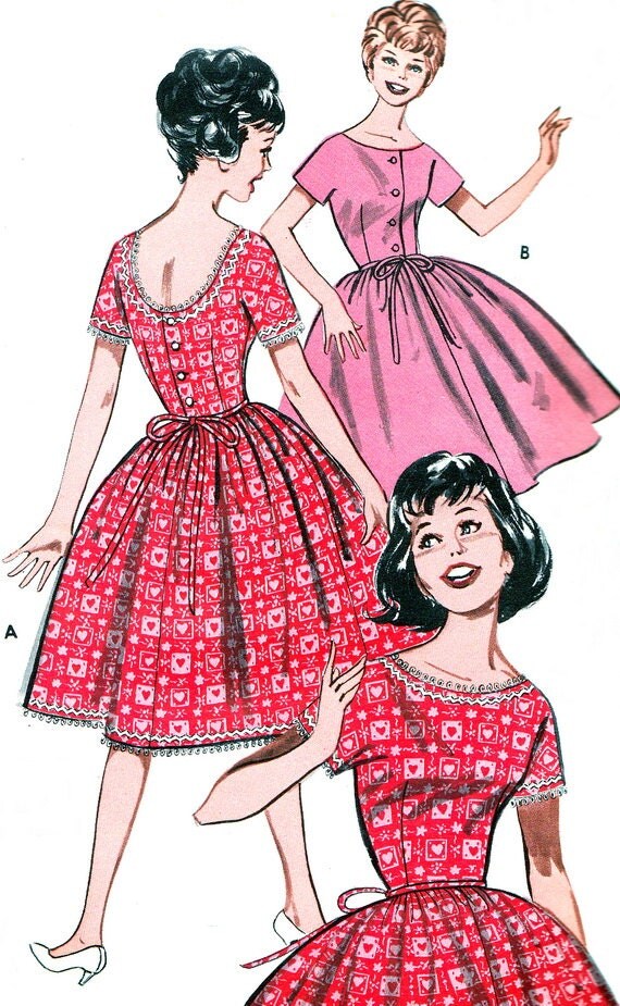 back pattern low dress B31 & Reversible Vintage Dress Back Low Dress Sewing Flare Pattern Fit