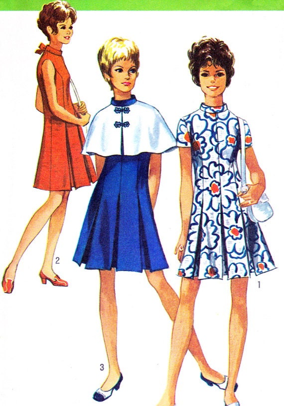 1970s Dress Pattern Simplicity 8685 Mod Princess by paneenjerez