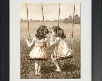 The Secret - archival watercolor print by Tracy Lizotte