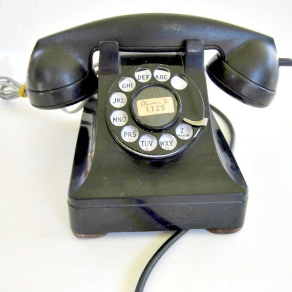 1950s Lucy Telephone Western Electric Model 302 Black Bakelite